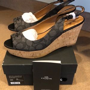Coach Ferry SIG C Jacquard Wedge Heel